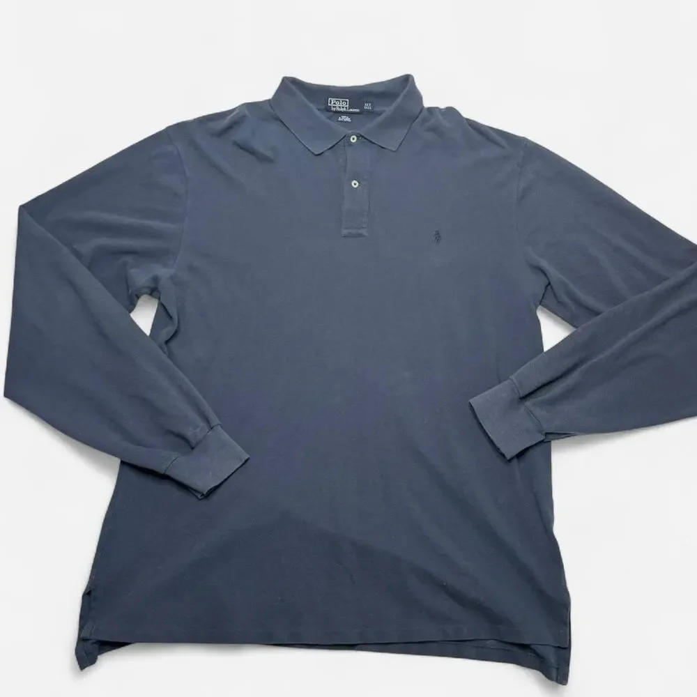 Polo Ralph Lauren Navy Long Sleeve Polo Shirt XLT Tall Classic